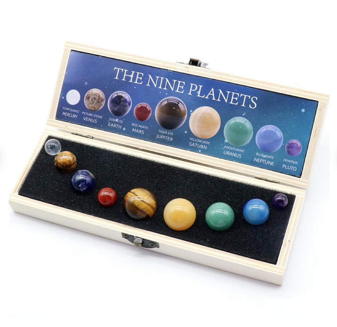 Crystal Planet The Nine Planets Crystal Sphere Gift Box - A Stunning Ball of Gemstones