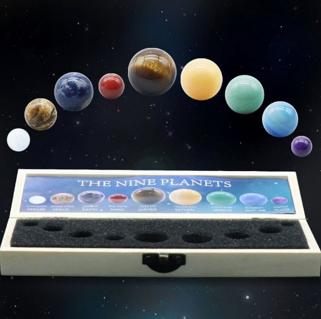 Crystal Planet The Nine Planets Crystal Sphere Gift Box - A Stunning Ball of Gemstones