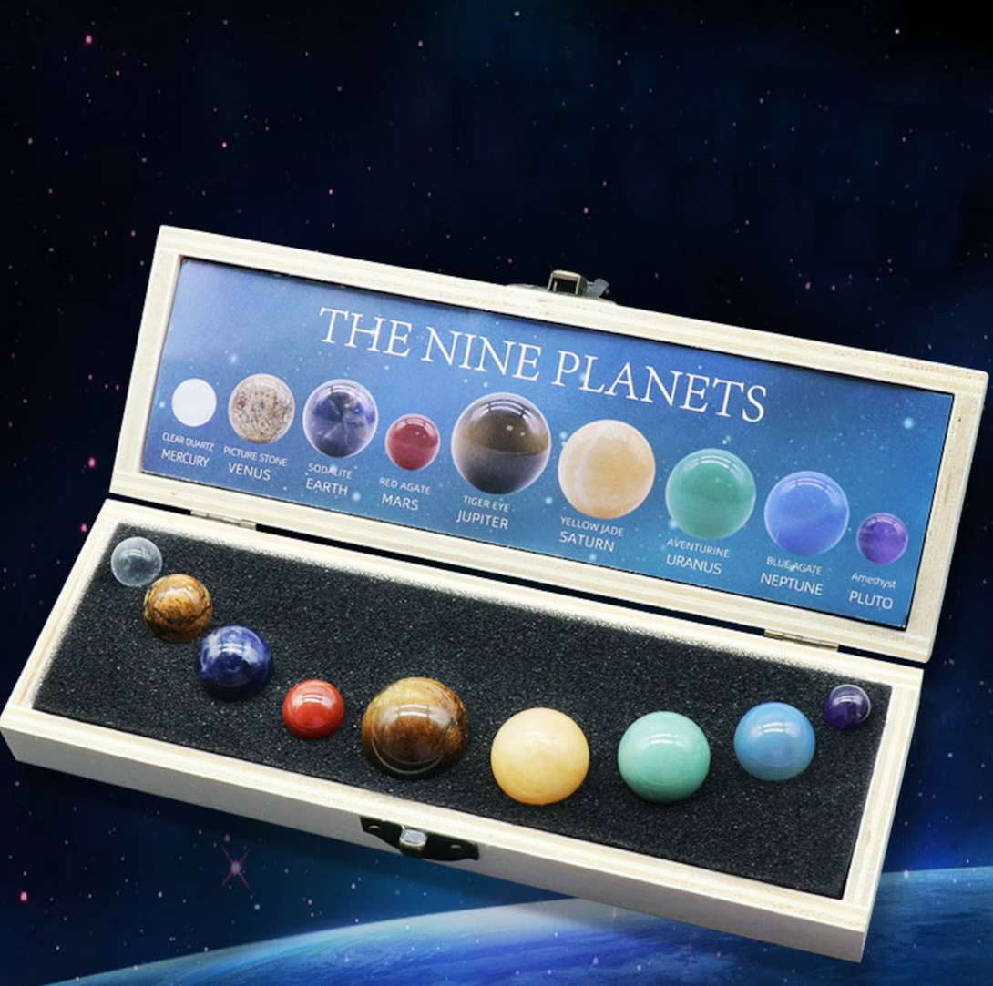 Crystal Planet The Nine Planets Crystal Sphere Gift Box - A Stunning Ball of Gemstones