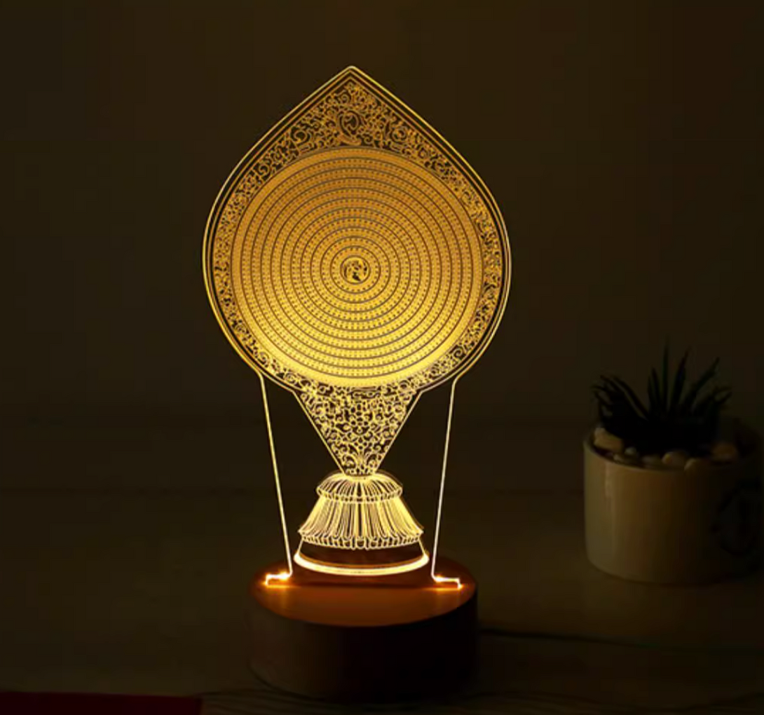 Eight Auspicious/ Kalachakra/ Thousand Blessings USB Three-Color Soft Light Mini Night Light