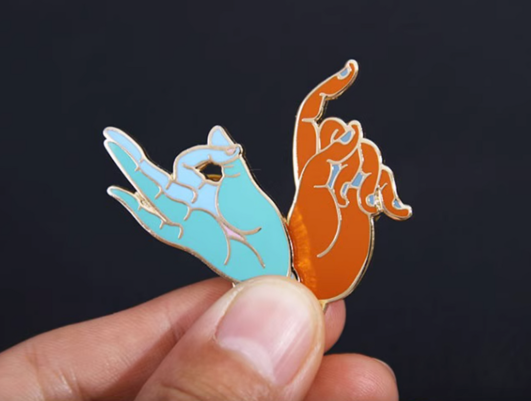 Dunhuang Flying Celestial Hand Gestures Lapel Pin Badge - Unique and Elegant
