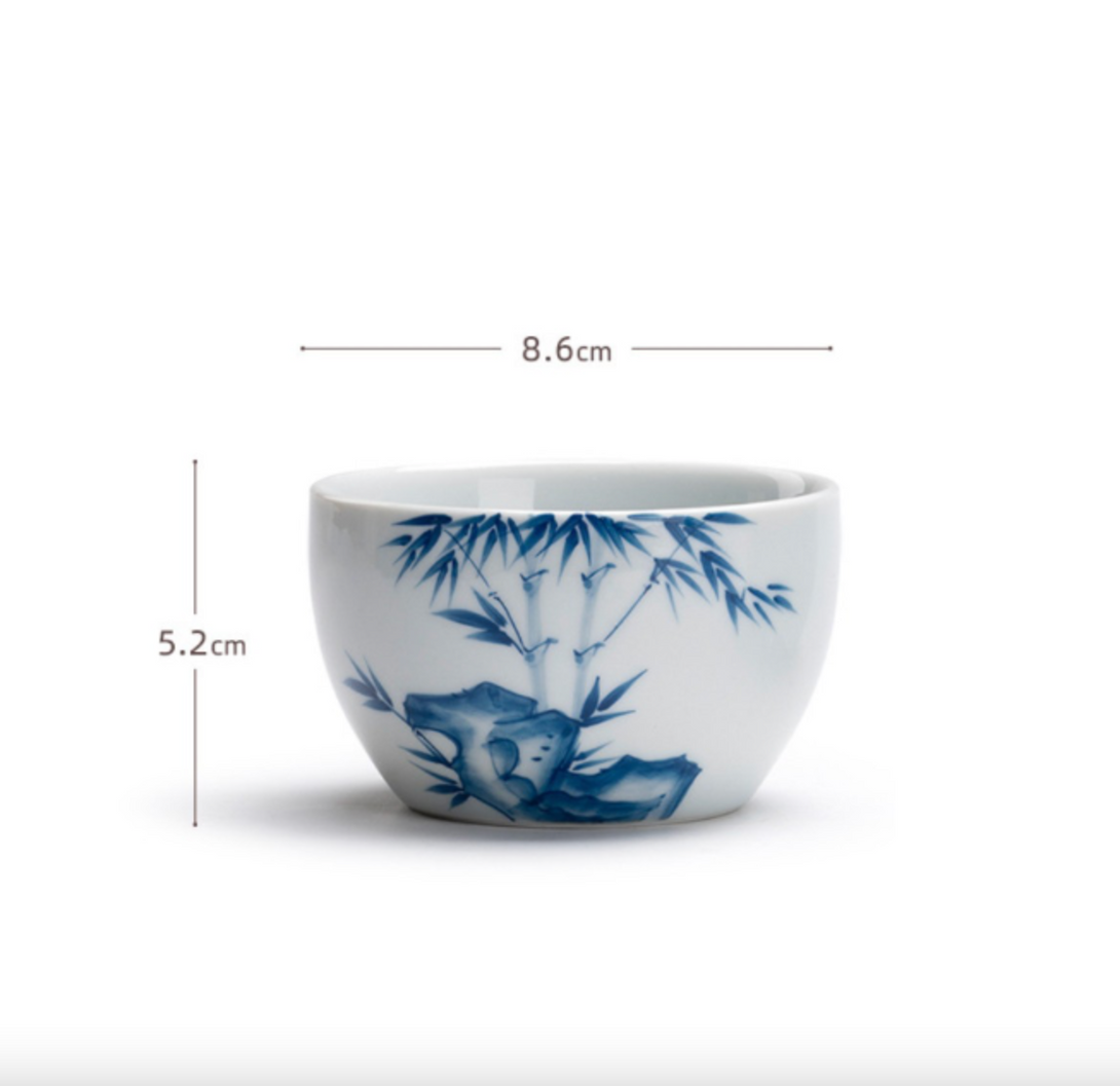 Ceramic Hand-painted Blue-and-White Porcelain Master Teacup - for Gongfu Tea Ceremony
