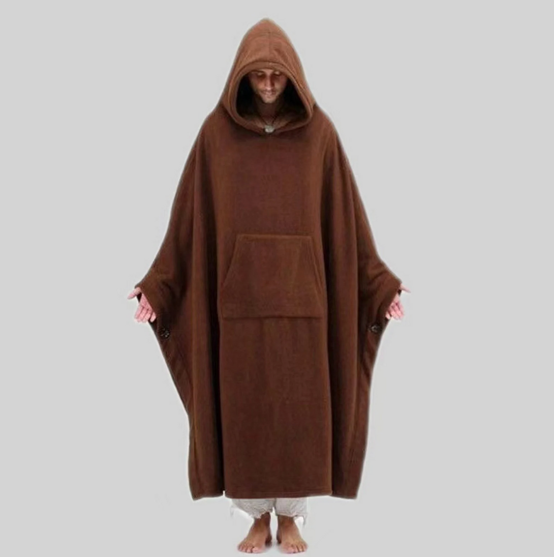 Unisex Meditation Cloak for Zen Practice and Meditation Sitting, Featuring Hooded Cape Design