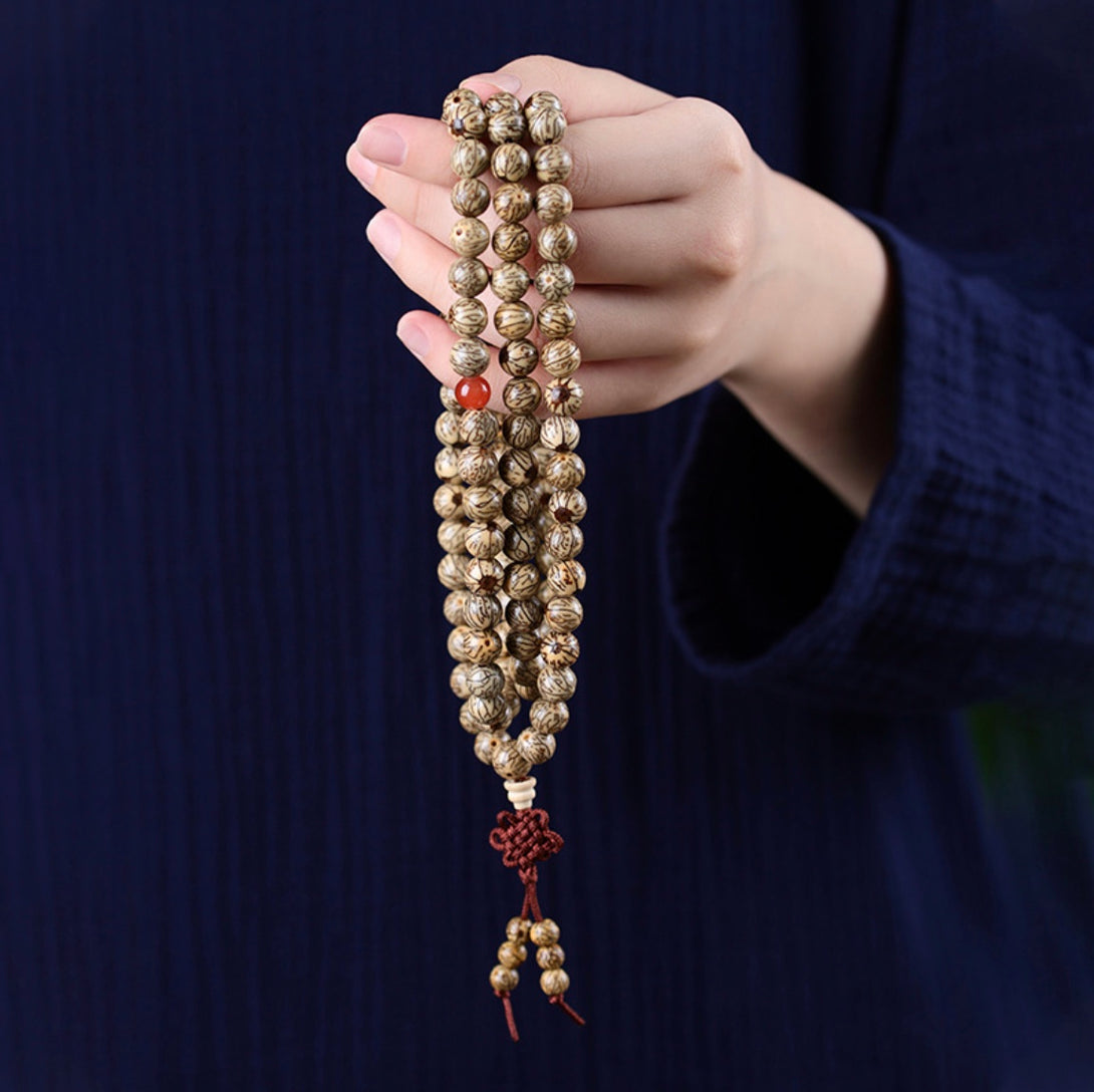 Minimalist Golden Line Bodhi Seeds Buddhist 108 Mala Beads | Zen Zone Dharma Shop