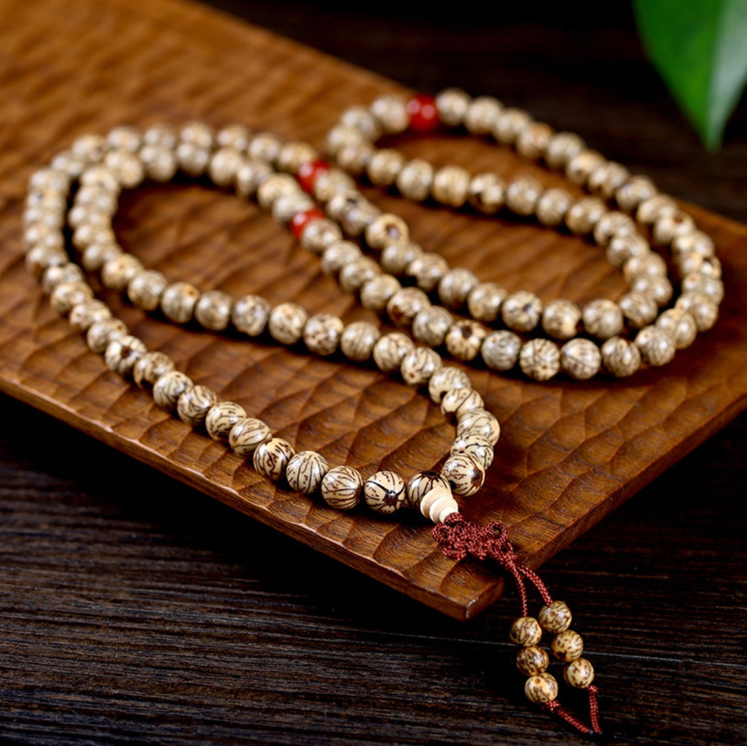 Minimalist Golden Line Bodhi Seeds Buddhist 108 Mala Beads | Zen Zone Dharma Shop