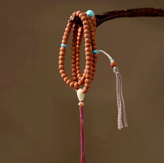 Awaken Inner Peace | Vajra Bodhi Seeds Turquoise 108 Mala | Zen Zone Buddhist Shop