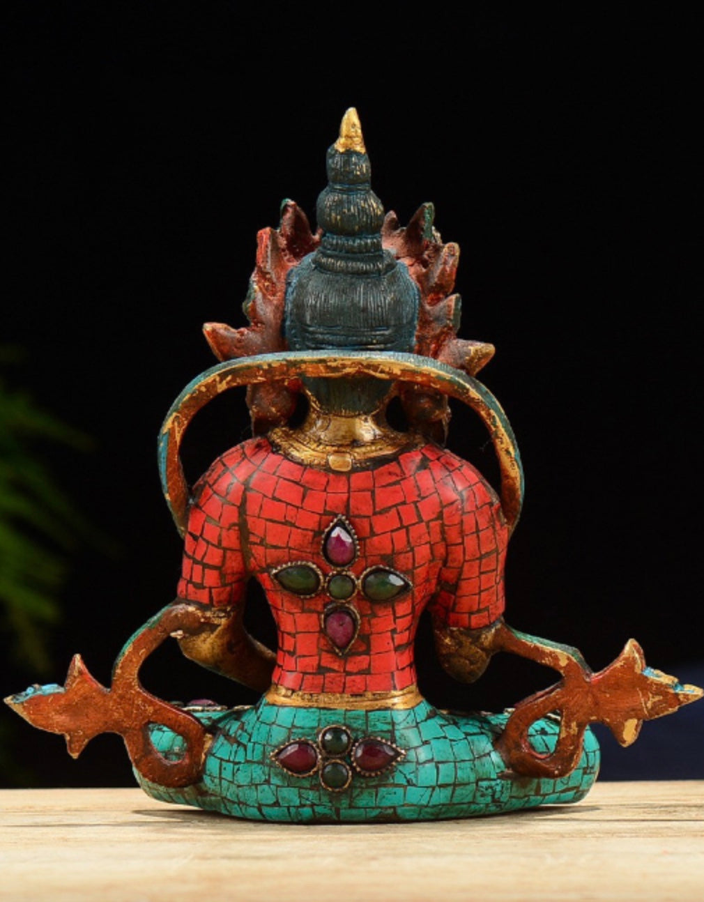 Authentic Handcrafted Nepalese Dipankara Buddha Statue with Pure Copper with Turquoise Inlay | Zen Zone Buddhist Shop