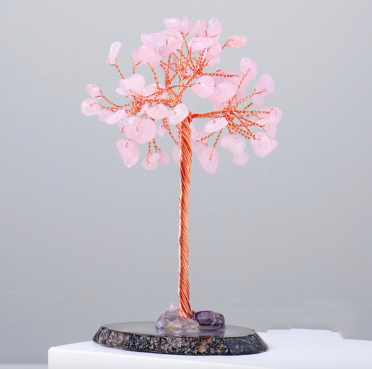 Natural Crystal Chip Agate Slice Handcrafted Bonsai Tree | Zen Zone Spiritual Shop