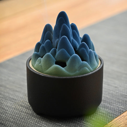 Serene Gradient Ceramic Incense Burner - Mountainous and Remote | Zen Zone Buddhist Shop