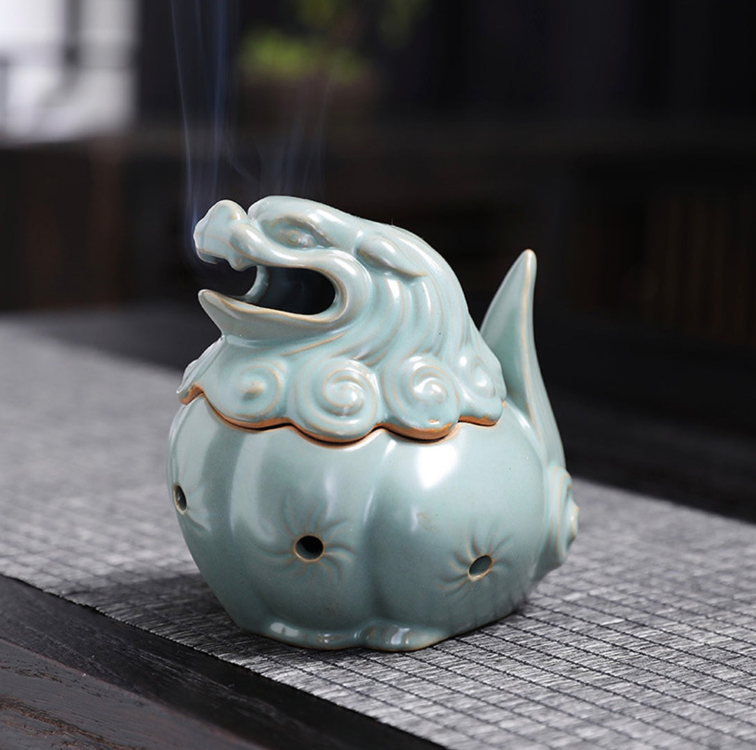 Guardian Lion Ceramic Incense Burner | Zen Zone Buddhist Shop