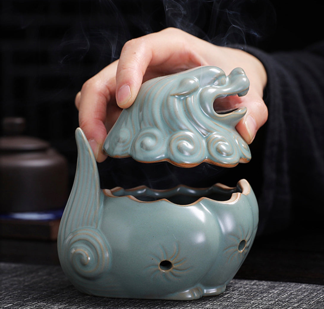 Guardian Lion Ceramic Incense Burner | Zen Zone Buddhist Shop