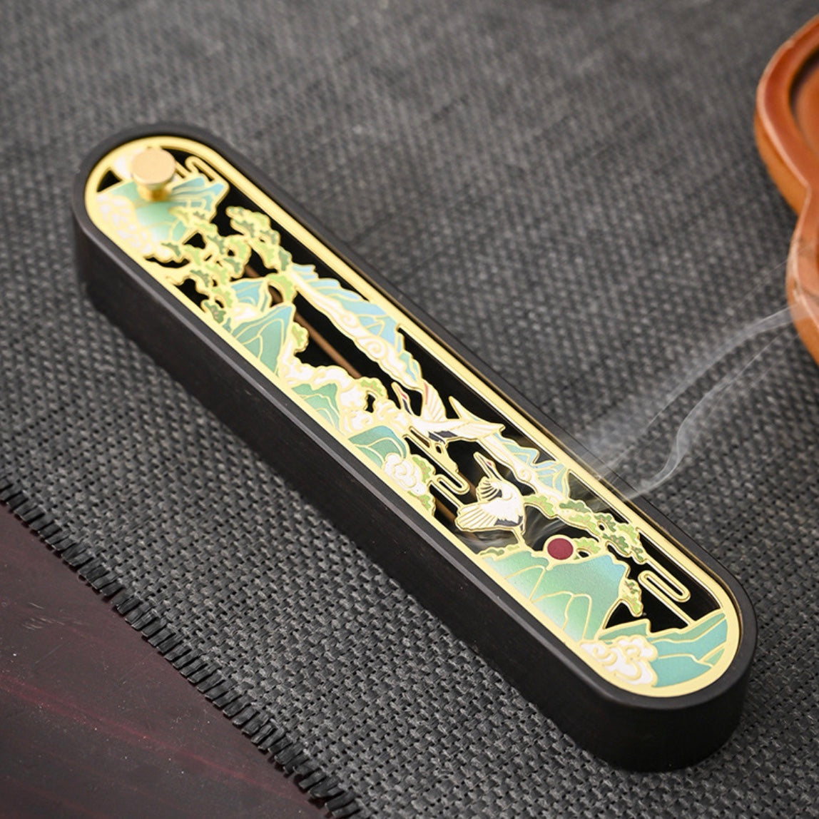 BP.　INCENSE HOLDER Zen Copper Incense Holder Box - Artistic Blossoms | Zen Zone