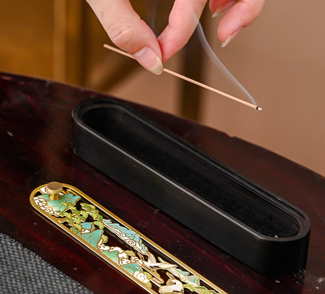 Poetic Ebony Incense Holder Box - Exquisite Styles | Zen Zone Buddhist Shop