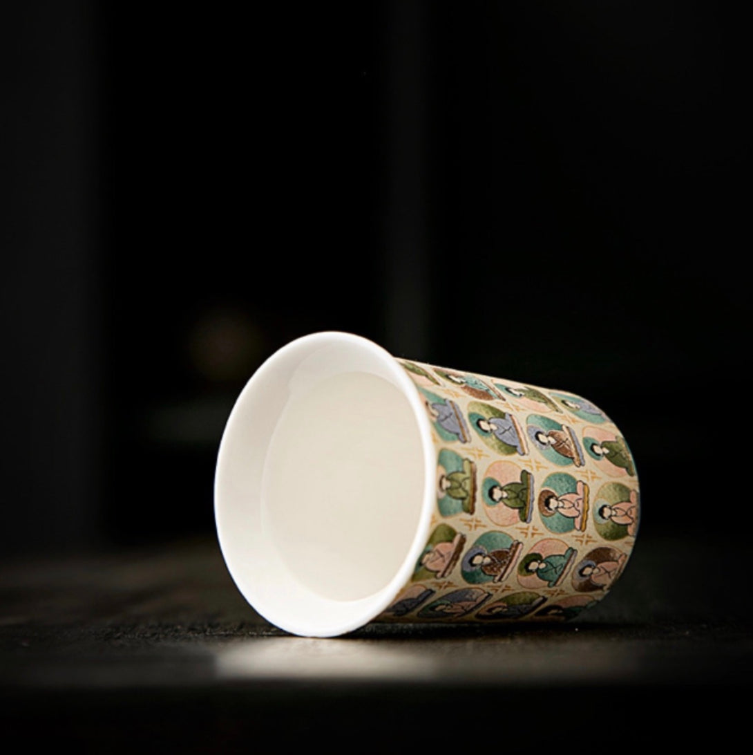 Zen Dunhuang Thousand Buddhas Ceramic Tea Cup | Zen Zone Dharma Shop
