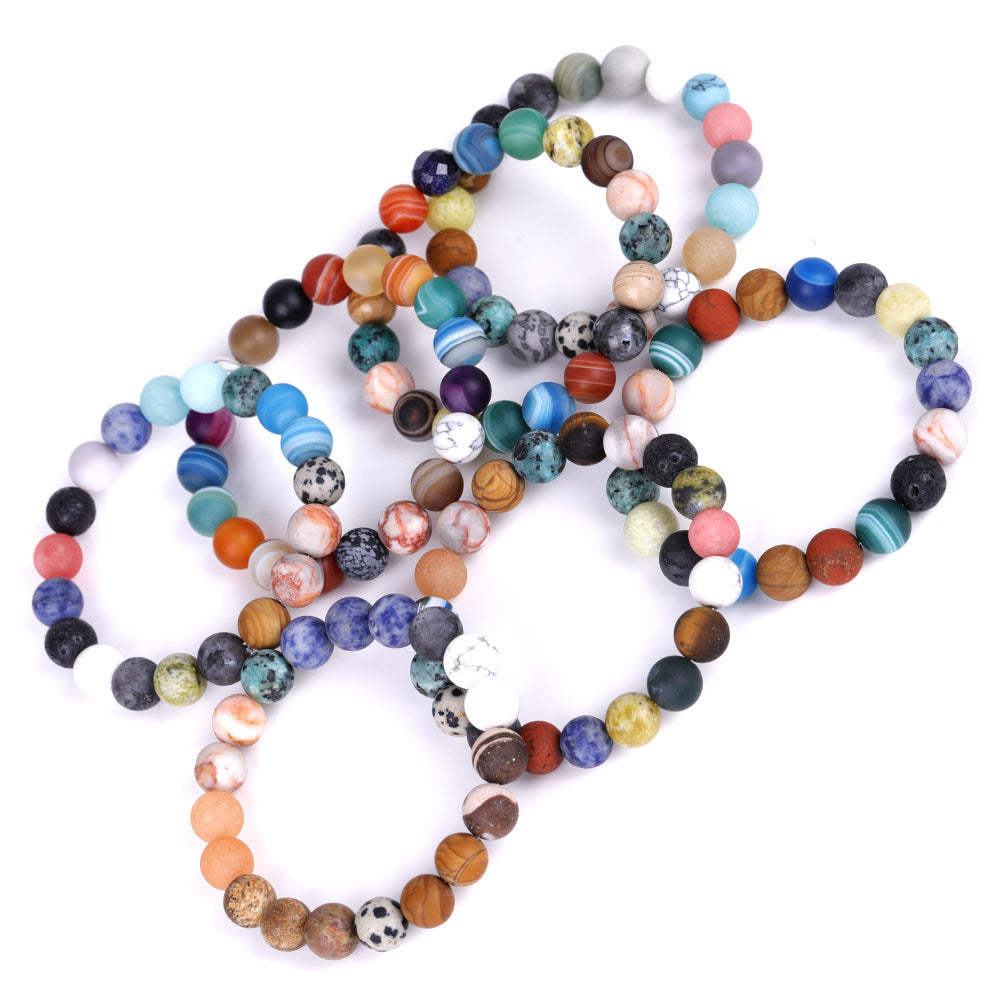 Stunning Solar System Eight Planets Stone Bracelet - A Gentle Reminder of the Universe