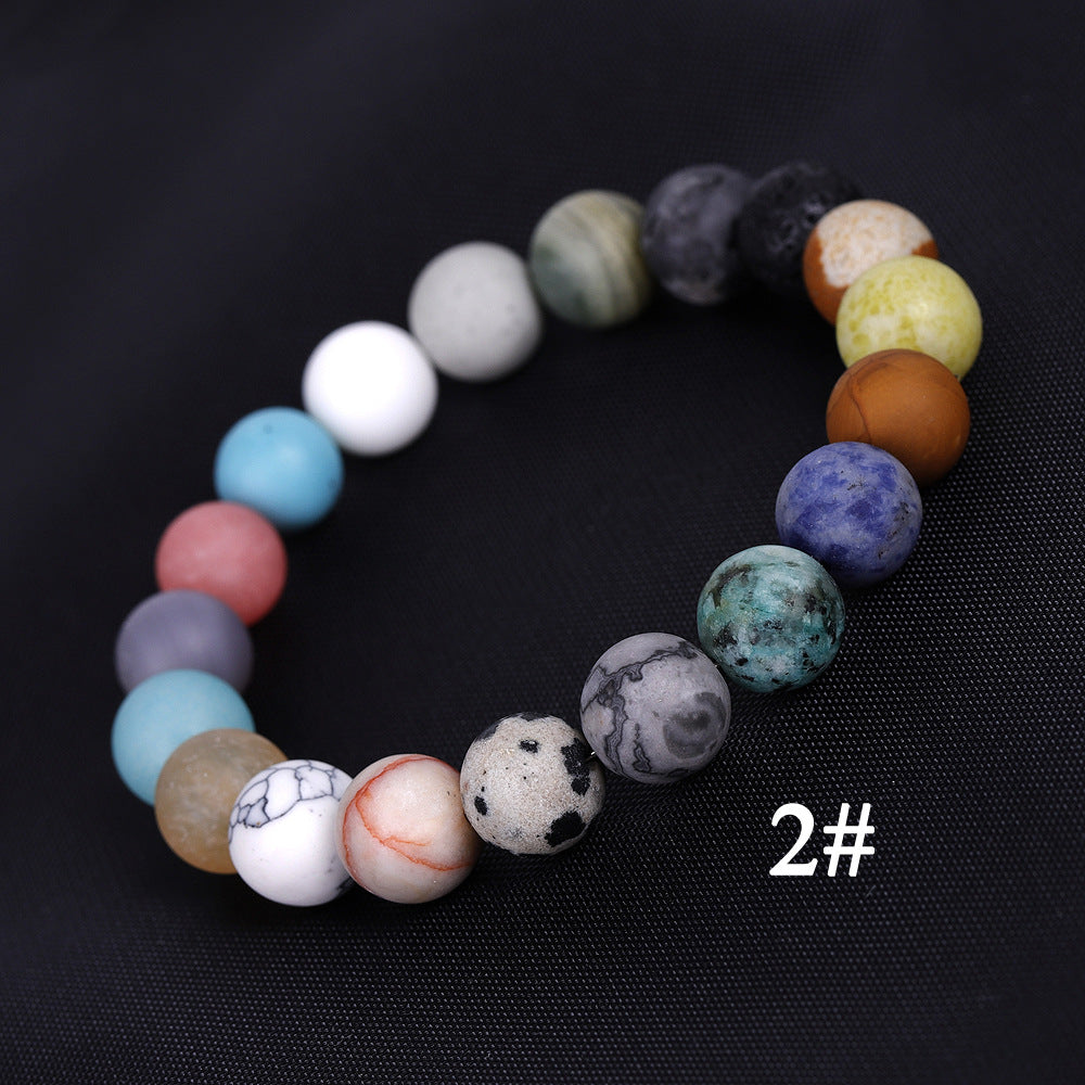 Stunning Solar System Eight Planets Stone Bracelet - A Gentle Reminder of the Universe