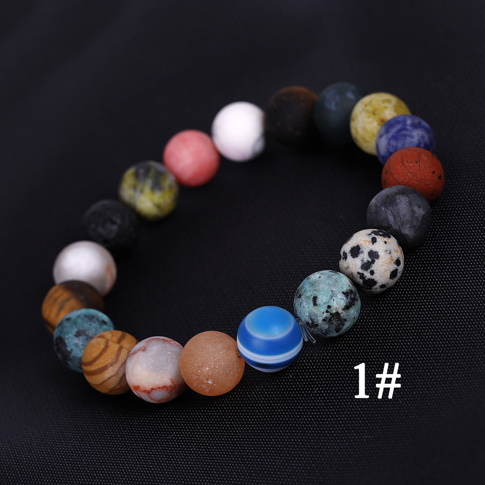 Stunning Solar System Eight Planets Stone Bracelet - A Gentle Reminder of the Universe